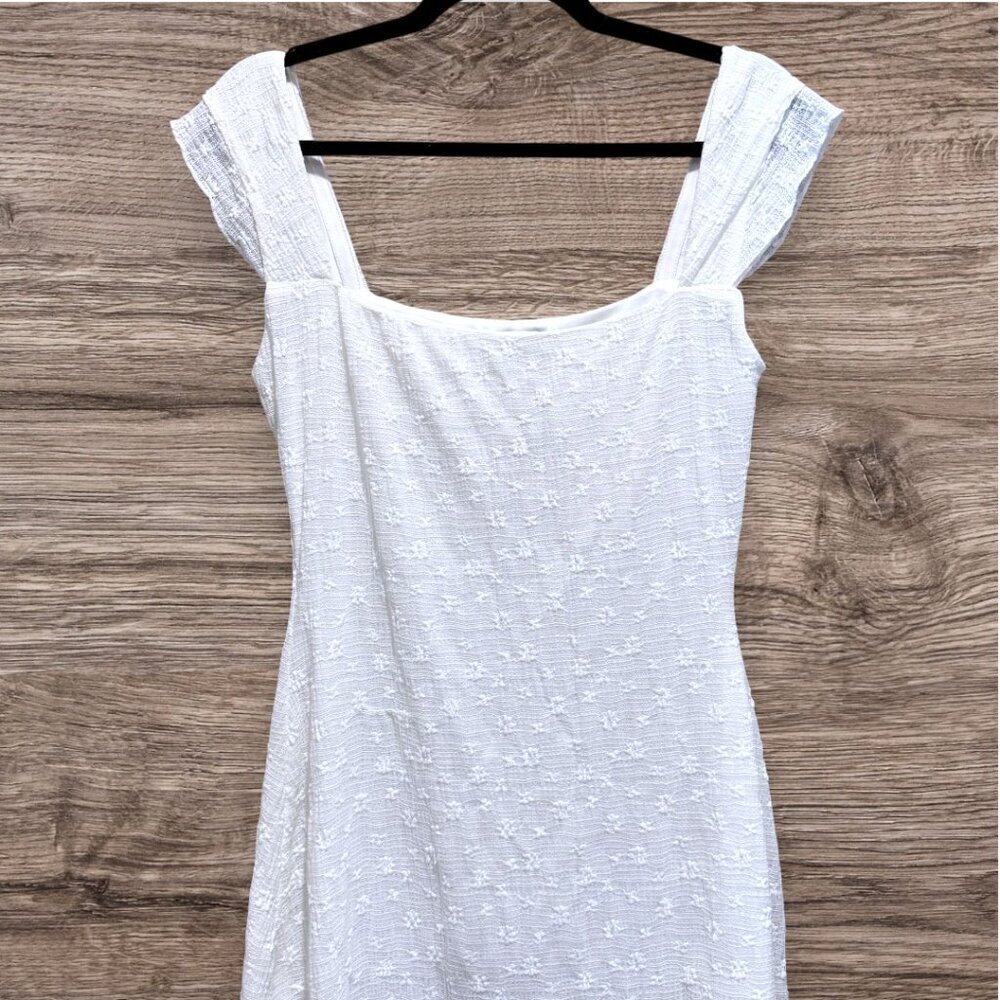 Princess Polly White Mini Dress NWT Lace Trim Square Neck Fitted Size 8 Petite - Picture 4 of 13